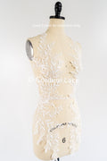 Romantische Applikation off-white/ Brautapplikation mit Blumen/ Brautkleid Spitzenapplikation/ Brautspitze Applikation// A24-372