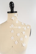 3D-Blumen zum Aufnähen/ 3D-Blüten mit Perlen & Pailletten zum Aufnähen/ off-white Braut-Blumen für Hochzeitskleid// A24-374 (1Pck=20 Stk)
