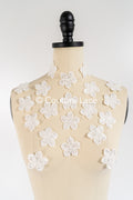 3D Blumen zum Aufnähen/ Brautblume mit Perlen und Pailletten/ 3D Blumen für das Brautkleid// A24-375 (1Pck=20 Stk)