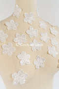 3D Blumen zum Aufnähen/ Brautblume mit Perlen und Pailletten/ 3D Blumen für das Brautkleid// A24-375 (1Pck=20 Stk)