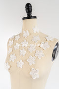 3D Blumen zum Aufnähen/ Brautblume mit Perlen und Pailletten/ 3D Blumen für das Brautkleid// A24-375 (1Pck=20 Stk)