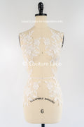 Romantische Applikation off-white/ Brautapplikation mit Perlen & Pailletten/ Brautkleid Spitzenapplikation/ Blumen Brautspitze Applikation// A24-380