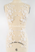Romantische Applikation off-white/ Brautapplikation mit 3D Blumen & Perlen/ Brautkleid Spitzenapplikation/ Blumen Brautspitze Applikation// A24-382