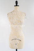 Romantische Applikation off-white/ Brautapplikation mit Blumen & Pailletten/ Brautkleid Spitzenapplikation/ Blumen Brautspitze Applikation// A24-384