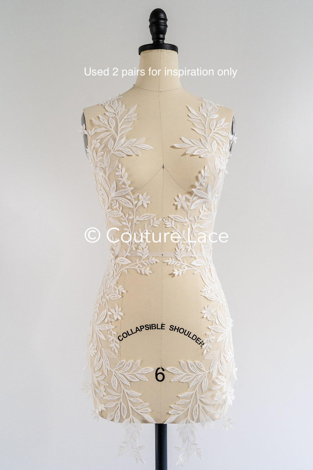 Romantische Applikation off-white/ Brautapplikation mit Blumen & Pailletten/ Brautkleid Spitzenapplikation/ Blumen Brautspitze Applikation// A24-386