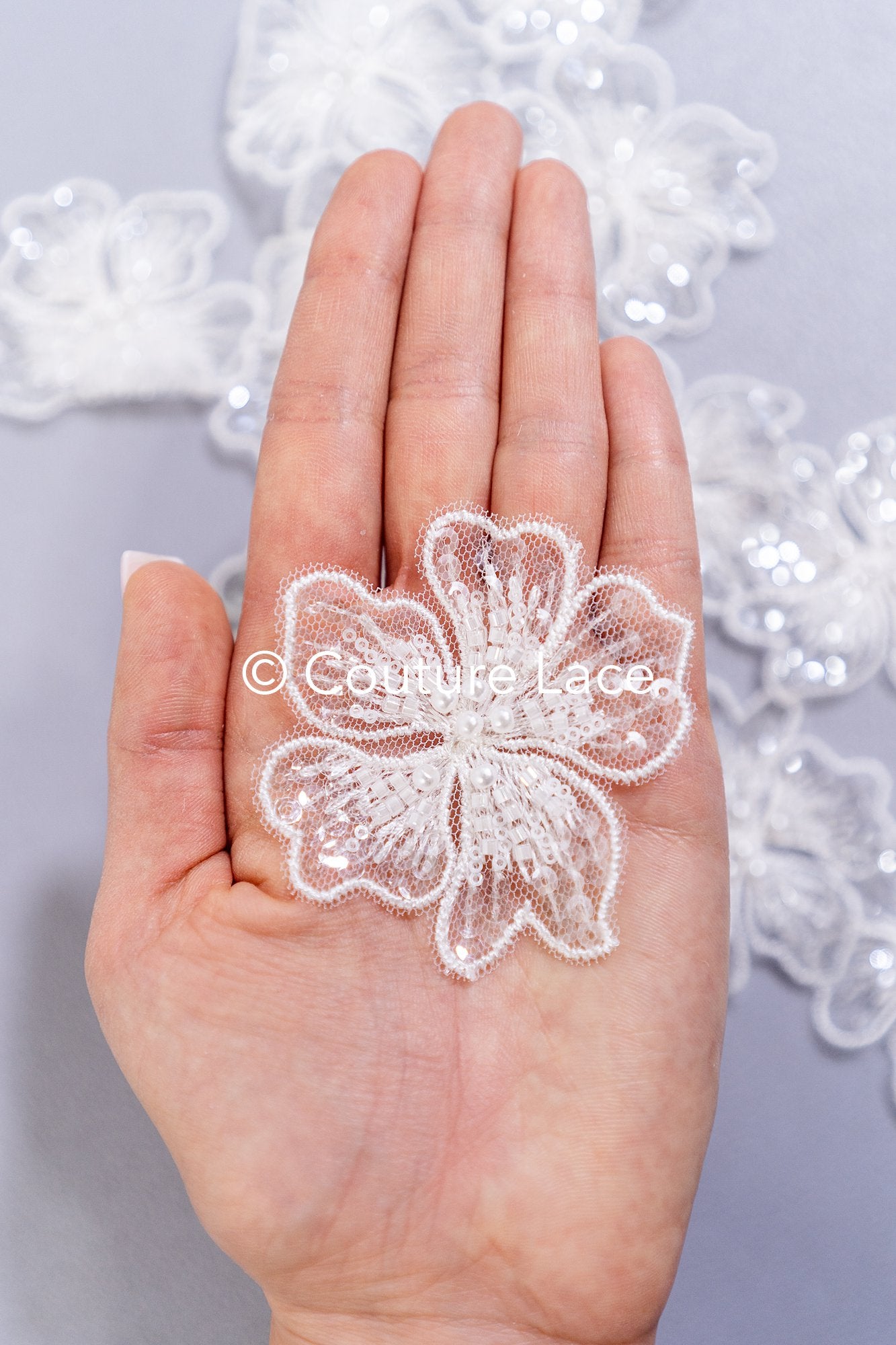 40Stk. Spitzenblumen zum Aufnähen/ 3D Blumen Spitzenapplikation/ Hochzeitskleid Spitzenapplikation/ Braut Spitze// A26-454