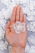 40pcs. Fleurs en dentelle à coudre/ Applique en dentelle fleur 3D/ Applique en dentelle pour robe de mariée/ Dentelle de mariée// A26-455