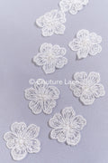 40pcs. Fleurs en dentelle à coudre/ Applique en dentelle fleur 3D/ Applique en dentelle pour robe de mariée/ Dentelle de mariée// A26-455