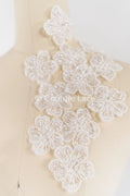 40pcs. Fleurs en dentelle à coudre/ Applique en dentelle fleur 3D/ Applique en dentelle pour robe de mariée/ Dentelle de mariée// A26-455