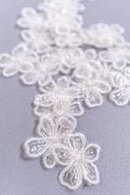 50 piezas de flores de encaje para coser / Aplicaciones de flores 3D de encaje / Aplicaciones de encaje para vestido de novia / Encaje nupcial // A26-456