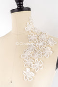 50 piezas de flores de encaje para coser / Aplicaciones de flores 3D de encaje / Aplicaciones de encaje para vestido de novia / Encaje nupcial // A26-456