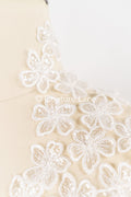 50 piezas de flores de encaje para coser / Aplicaciones de flores 3D de encaje / Aplicaciones de encaje para vestido de novia / Encaje nupcial // A26-456