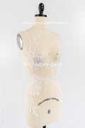 Perlenmuster aus Blumenspitze für das Brautkleid/zarte Spitzenapplikationen für das Brautkleid/perlenbesetzte Spitzenaufnäher für das Brautkleid// A24-461