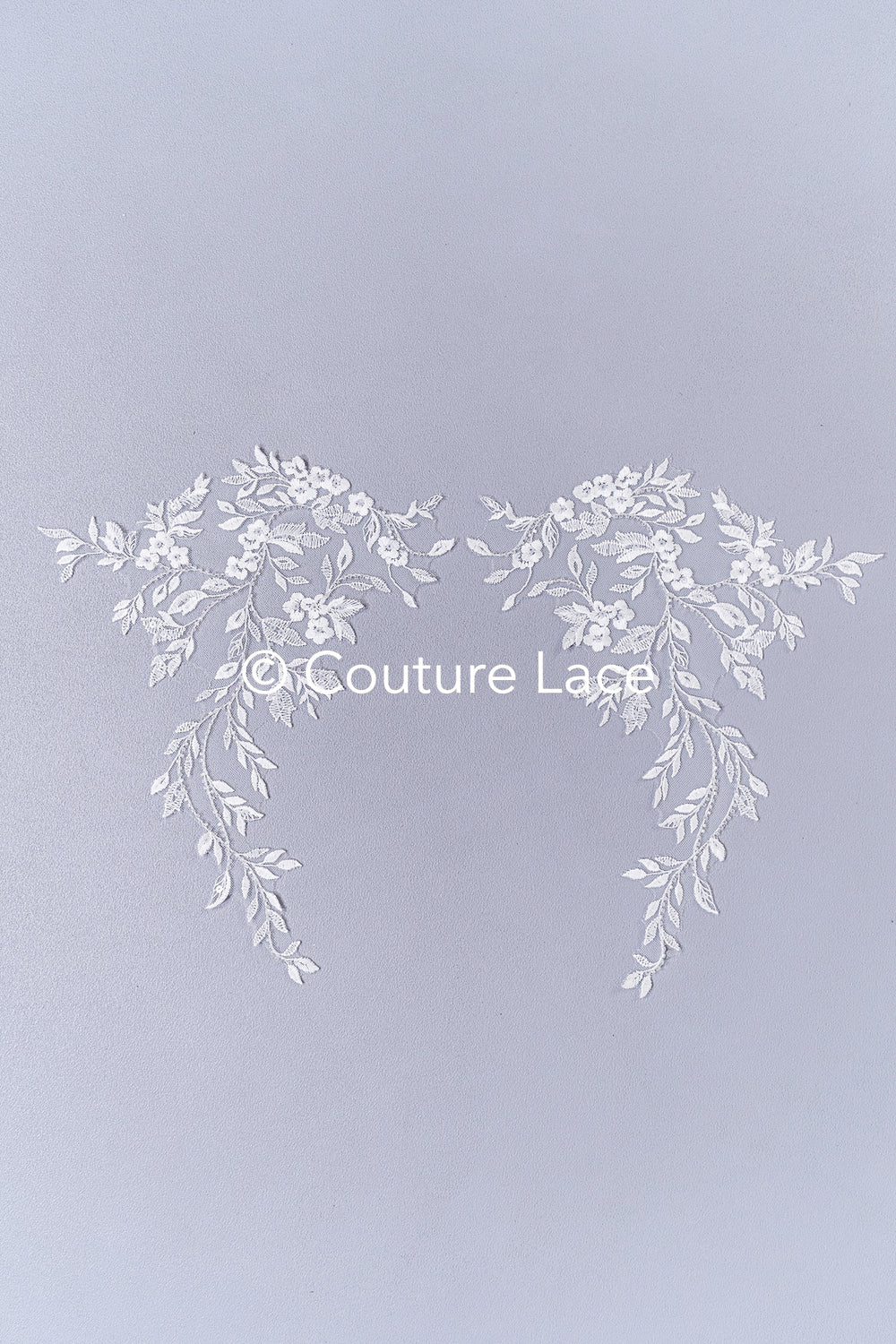 Perlenmuster aus Blumenspitze für das Brautkleid/zarte Spitzenapplikationen für das Brautkleid/perlenbesetzte Spitzenaufnäher für das Brautkleid// A24-461