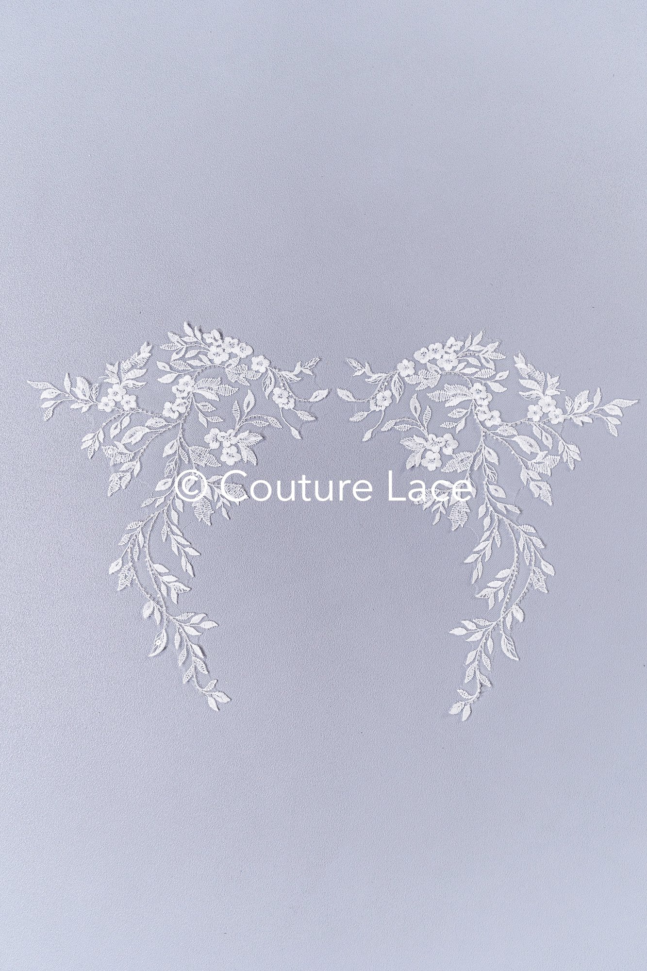 Perlenmuster aus Blumenspitze für das Brautkleid/zarte Spitzenapplikationen für das Brautkleid/perlenbesetzte Spitzenaufnäher für das Brautkleid// A24-461