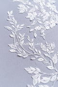 Perlenmuster aus Blumenspitze für das Brautkleid/zarte Spitzenapplikationen für das Brautkleid/perlenbesetzte Spitzenaufnäher für das Brautkleid// A24-461