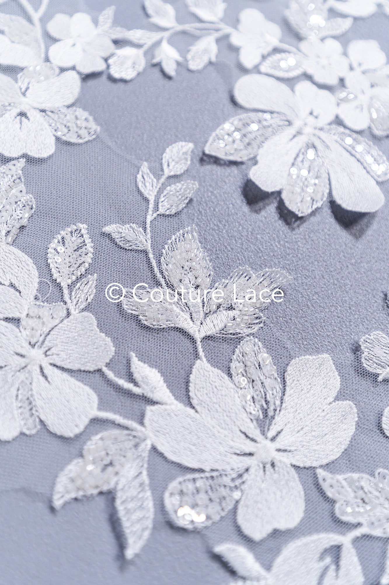 Perlenmuster aus Blumenspitze für das Brautkleid/zarte Spitzenapplikationen für das Brautkleid/perlenbesetzte Spitzenaufnäher für das Brautkleid// A24-464