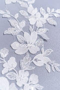 Perlenmuster aus Blumenspitze für das Brautkleid/zarte Spitzenapplikationen für das Brautkleid/perlenbesetzte Spitzenaufnäher für das Brautkleid// A24-464