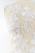 Perlenmuster aus Blumenspitze für das Brautkleid/zarte Spitzenapplikationen für das Brautkleid/perlenbesetzte Spitzenaufnäher für das Brautkleid// A24-464