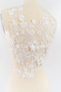 Brautspitzenapplikationen mit 3D Blumen/ Brautkleid Spitzenverzierungen mit Perlen// A24-466