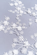 Brautspitzenapplikationen mit 3D Blumen/ Brautkleid Spitzenverzierungen mit Perlen// A24-467