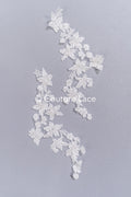Beaded embroidered floral appliqués for wedding dresses/ bridal lace bead motifs // A25-488