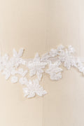 Beaded embroidered floral appliqués for wedding dresses/ bridal lace bead motifs // A25-488