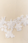 Beaded embroidered floral appliqués for wedding dresses/ bridal lace bead motifs // A25-488