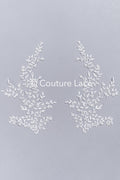 Floral bridal lace appliqué, wedding dress lace motifs // A25-489