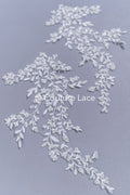 Floral bridal lace appliqué, wedding dress lace motifs // A25-489