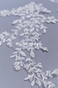 Floral bridal lace appliqué, wedding dress lace motifs // A25-489