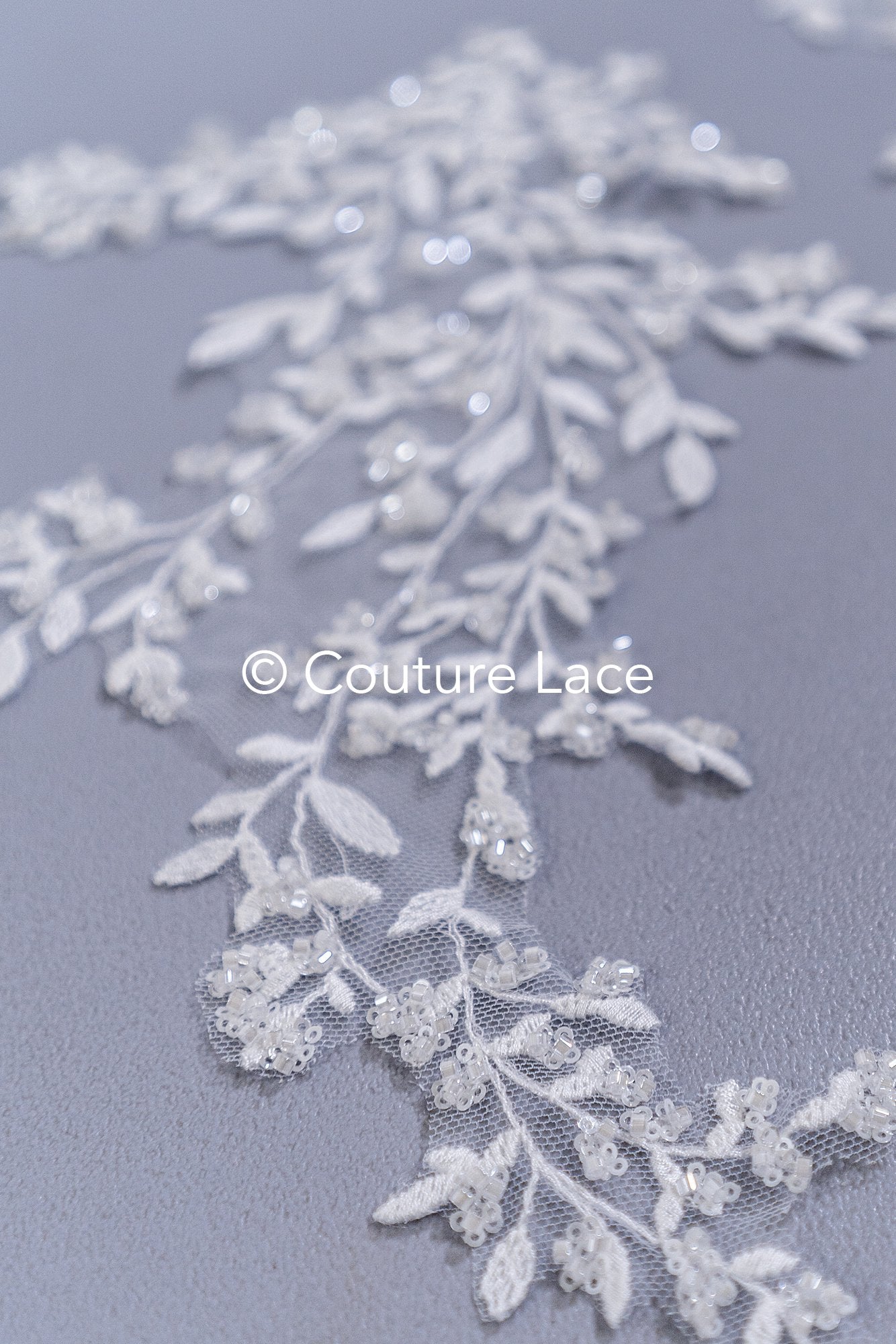 Floral bridal lace appliqué, wedding dress lace motifs // A25-489