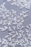 Floral bridal lace appliqué, wedding dress lace motifs // A25-489