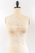 Floral bridal lace appliqué, wedding dress lace motifs // A25-489