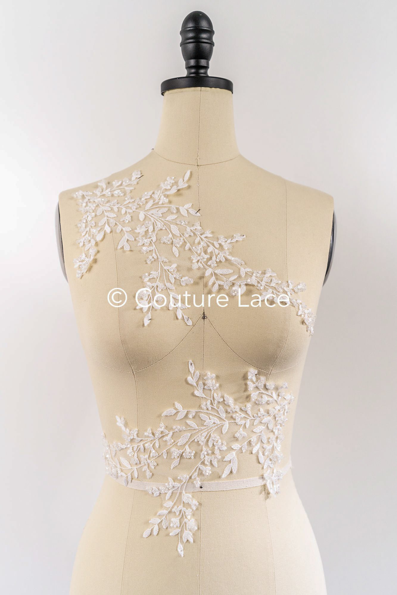 Floral bridal lace appliqué, wedding dress lace motifs // A25-489