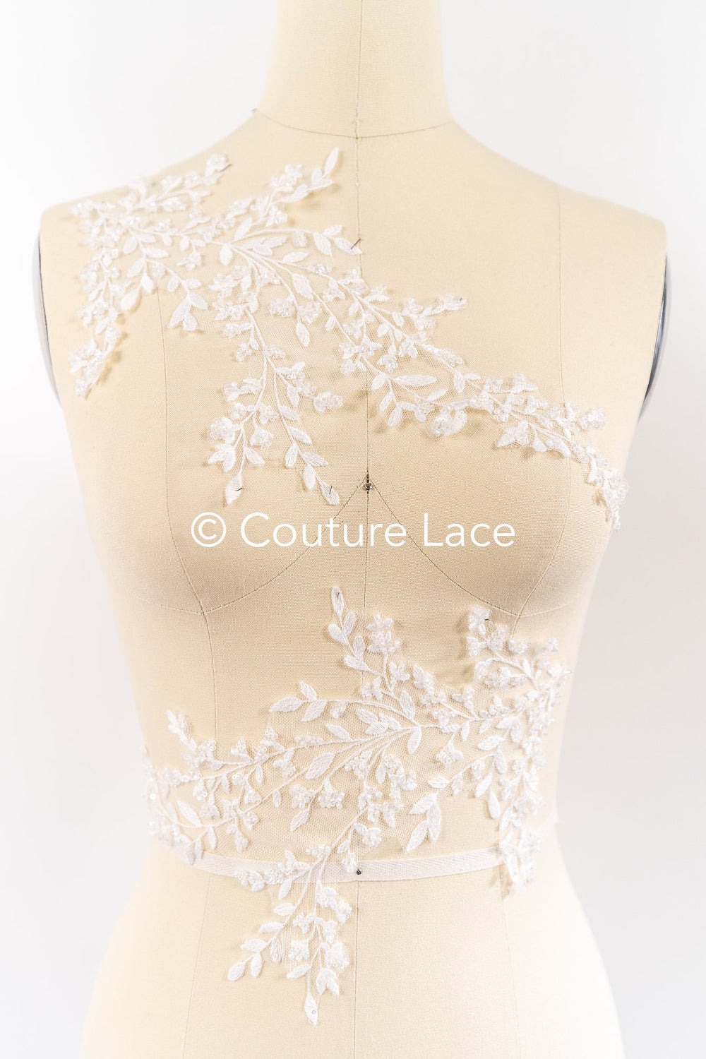 Floral bridal lace appliqué, wedding dress lace motifs // A25-489