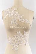Floral bridal lace appliqué, wedding dress lace motifs // A25-489