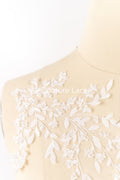Floral bridal lace appliqué, wedding dress lace motifs // A25-489