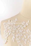 Floral bridal lace appliqué, wedding dress lace motifs // A25-489