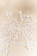 Floral bridal lace appliqué, wedding dress lace motifs // A25-489
