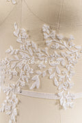 Floral bridal lace appliqué, wedding dress lace motifs // A25-489