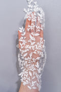 Florale Applikationen für Brautkleider mit Perlen/ Brautkleidspitze Blumenmotiv // A25-490