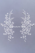 Hochzeit Blumen Applikation/ Blumen Spitzen Applikationen/ romantisches Kleid Applikationen/ Blatt Applikationen// A25-491