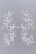 Florale Applikationen für Brautkleider/ Brautkleidspitze Blumenmotiv // A25-492