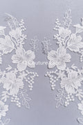 Florale Applikationen für Brautkleider/ Brautkleidspitze Blumenmotiv // A25-492
