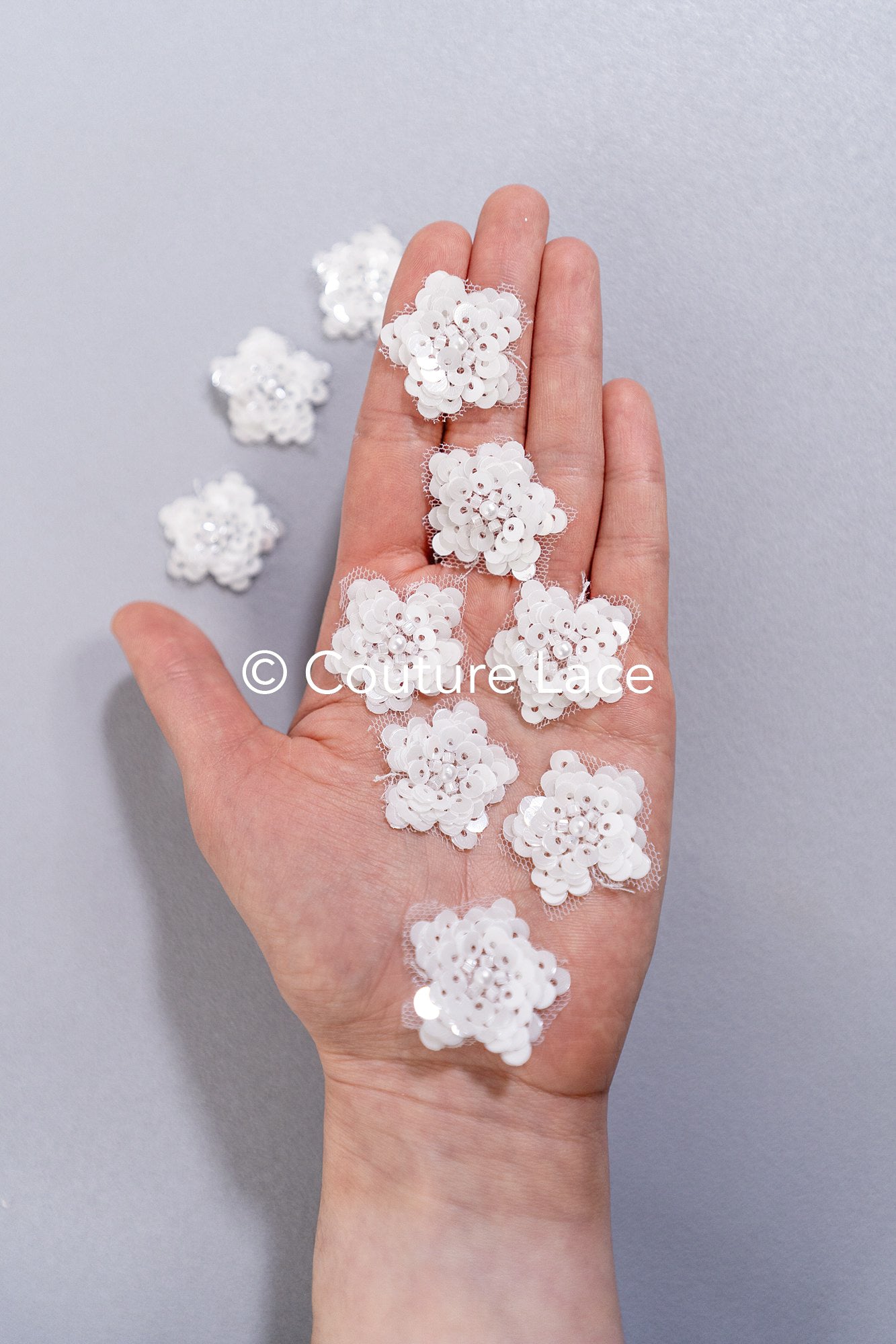20pcs Lace Flowers for Sewing/ 3D Floral Lace Appliqué/ Wedding Dress Lace Appliqué/ Bridal Lace // A26-493