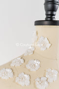 20pcs. Fleurs en dentelle à coudre/ Applique en dentelle fleur 3D/ Applique en dentelle pour robe de mariée/ Dentelle de mariée// A26-494