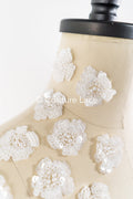 20pcs. Fleurs en dentelle à coudre/ Applique en dentelle fleur 3D/ Applique en dentelle pour robe de mariée/ Dentelle de mariée// A26-494