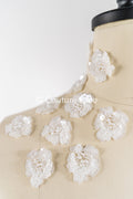 20pcs. Fleurs en dentelle à coudre/ Applique en dentelle fleur 3D/ Applique en dentelle pour robe de mariée/ Dentelle de mariée// A26-494