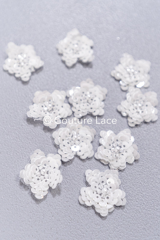 20Stk. 3D Blumen Spitzenapplikation/ Hochzeitskleid Spitzenapplikation/ Aufnähblumen/ A26-495